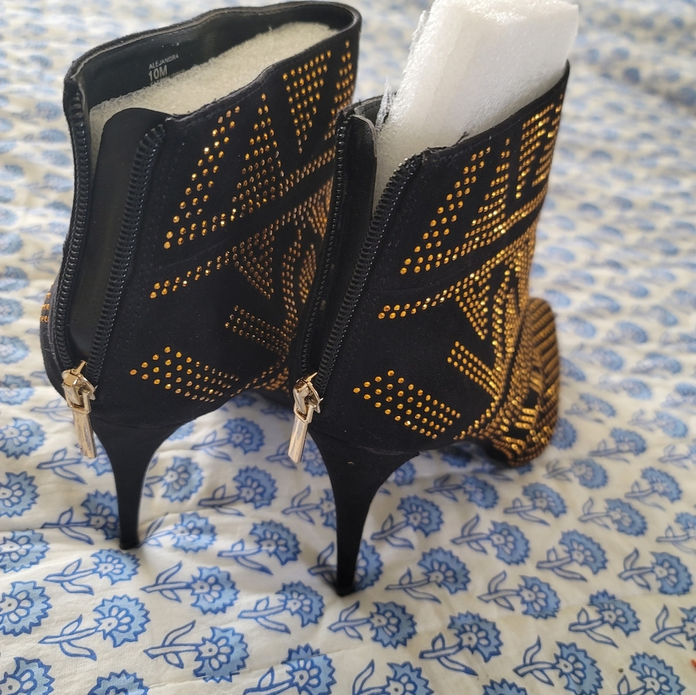 Gold Studded Ankle Bootie - Picture 3 of 5